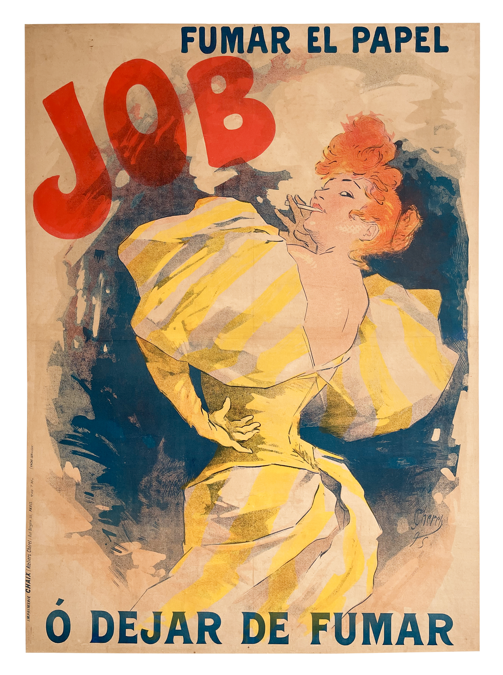 Original Jules Cheret Poster Job Fumar El Papel - 1895 – nbmposter