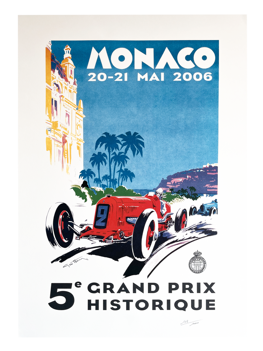 Affiche du Grand Prix de Formule 1 de Monaco 2006 signée par