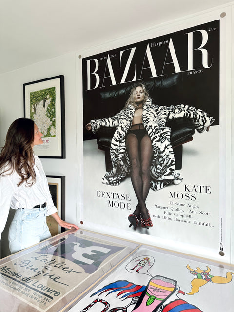 Original Bazaar Fashion Magazine Poster "Kate Moss", 2023