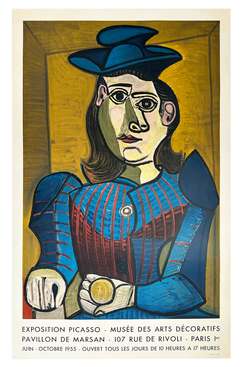 Original Pablo Picasso Poster "Buste de Femme au Chapeau Bleu" 1955 - Mourlot