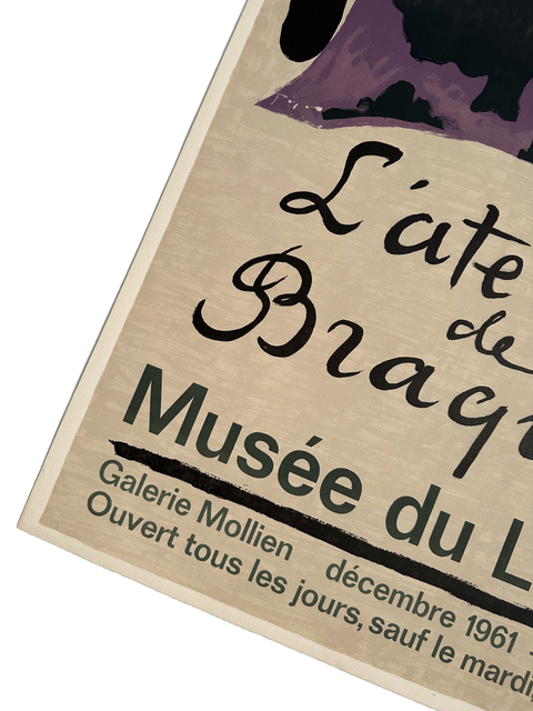 Original Braque Poster "L'Atelier de Braque" Musee du Louvre, 1961 - Mourlot