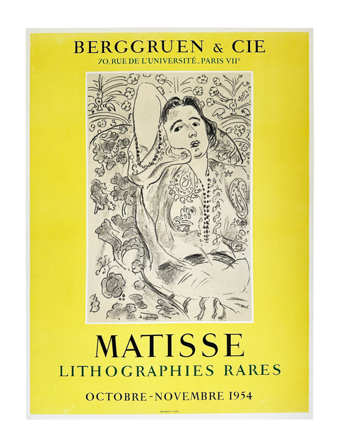 Original Henri Matisse Poster Berggruen & Cie Lithographies Rares - 1954