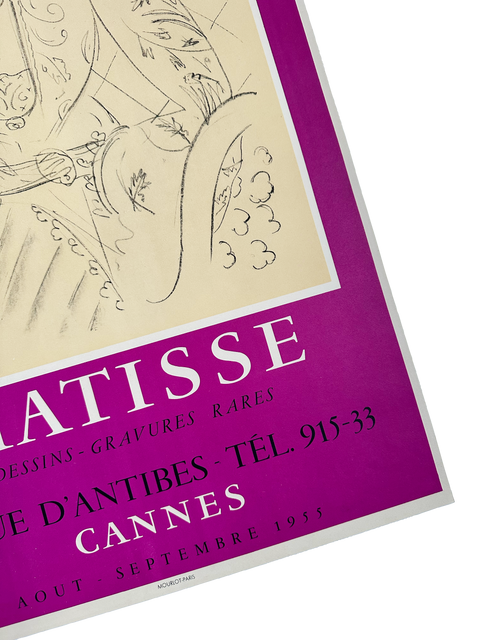 Original Henri Matisse Poster 1955 Cannes, Mourlot