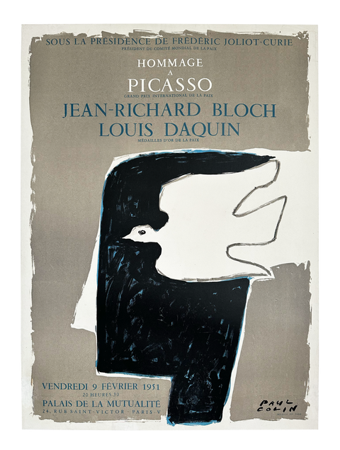 Original Paul Colin Poster "Hommage A Picasso" Mourlot, 1951