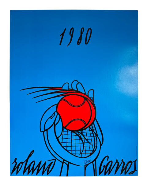 Original Roland Garros Poster By Valerio Adami, 1980